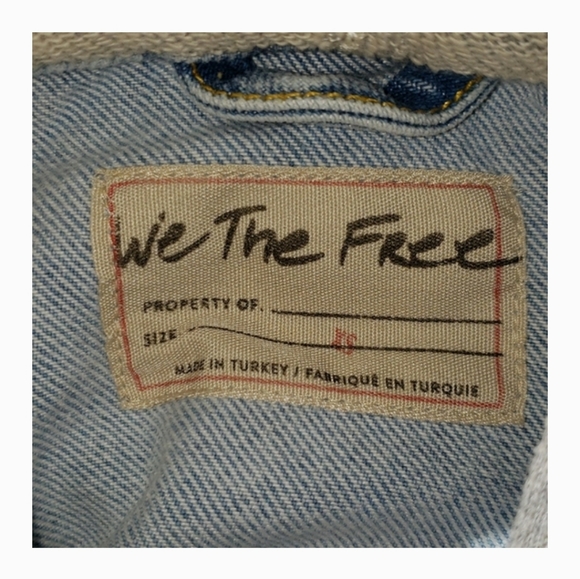 Free People Brando  Denim Jacket / Hoodie in Malta Wash XS - Picture 3 of 5